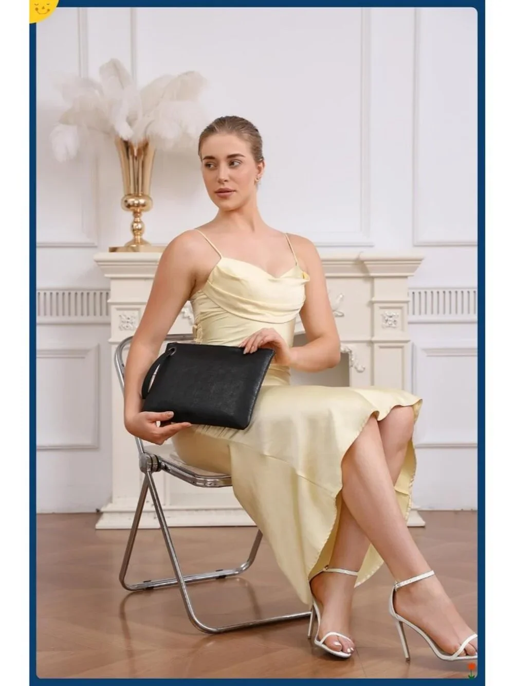 Women’s Patchwork Brown Wristlet Clutch Wedding Handbags Purse Party Evening Bag